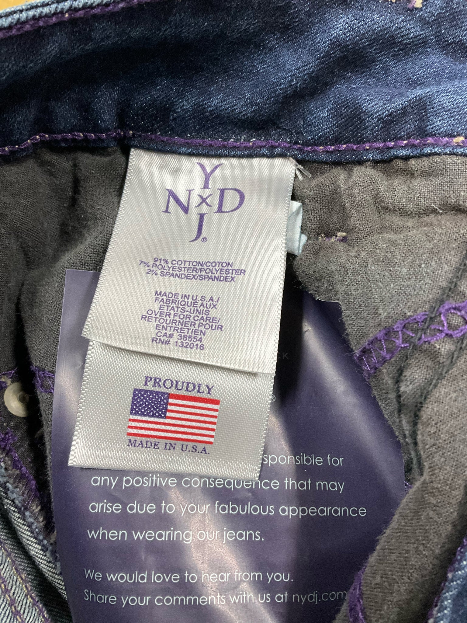 NYDJ Ami Skinny Ankle Jeans Blue Lift Tuck Technology Size 6 - ONLINE ONLY