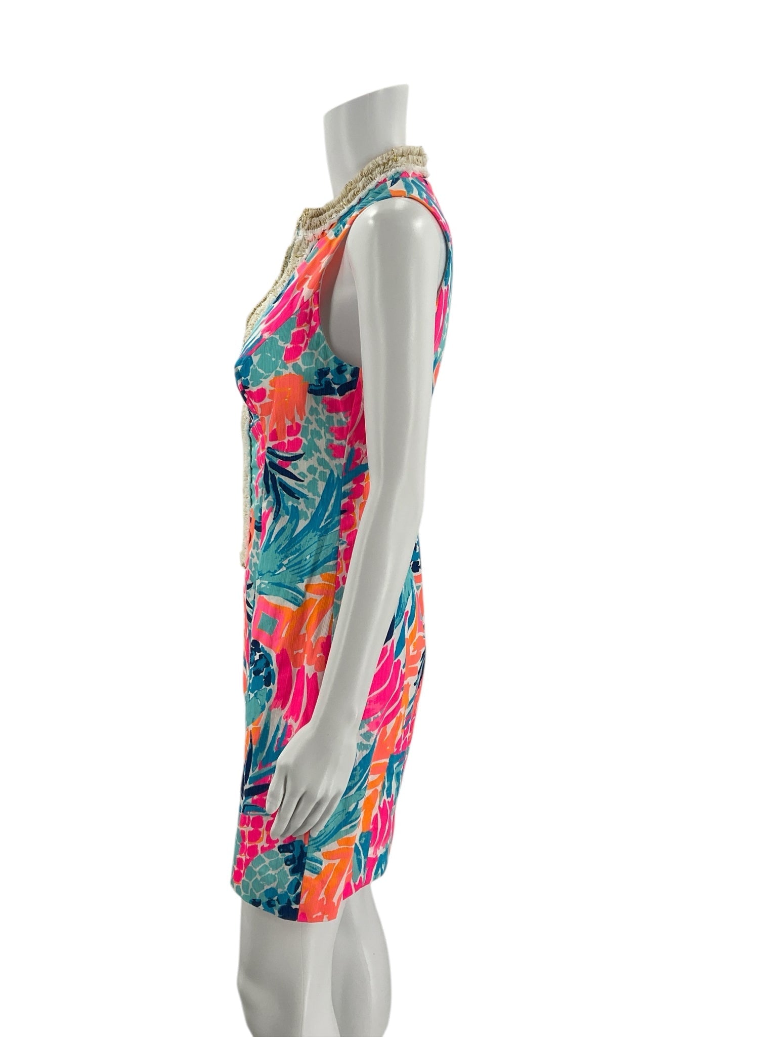 Lilly Pulitzer Pink/Orange/Blue Floral Pre-Owned Ladies Dress - Size 2 - Margaret’s Fine Consignment