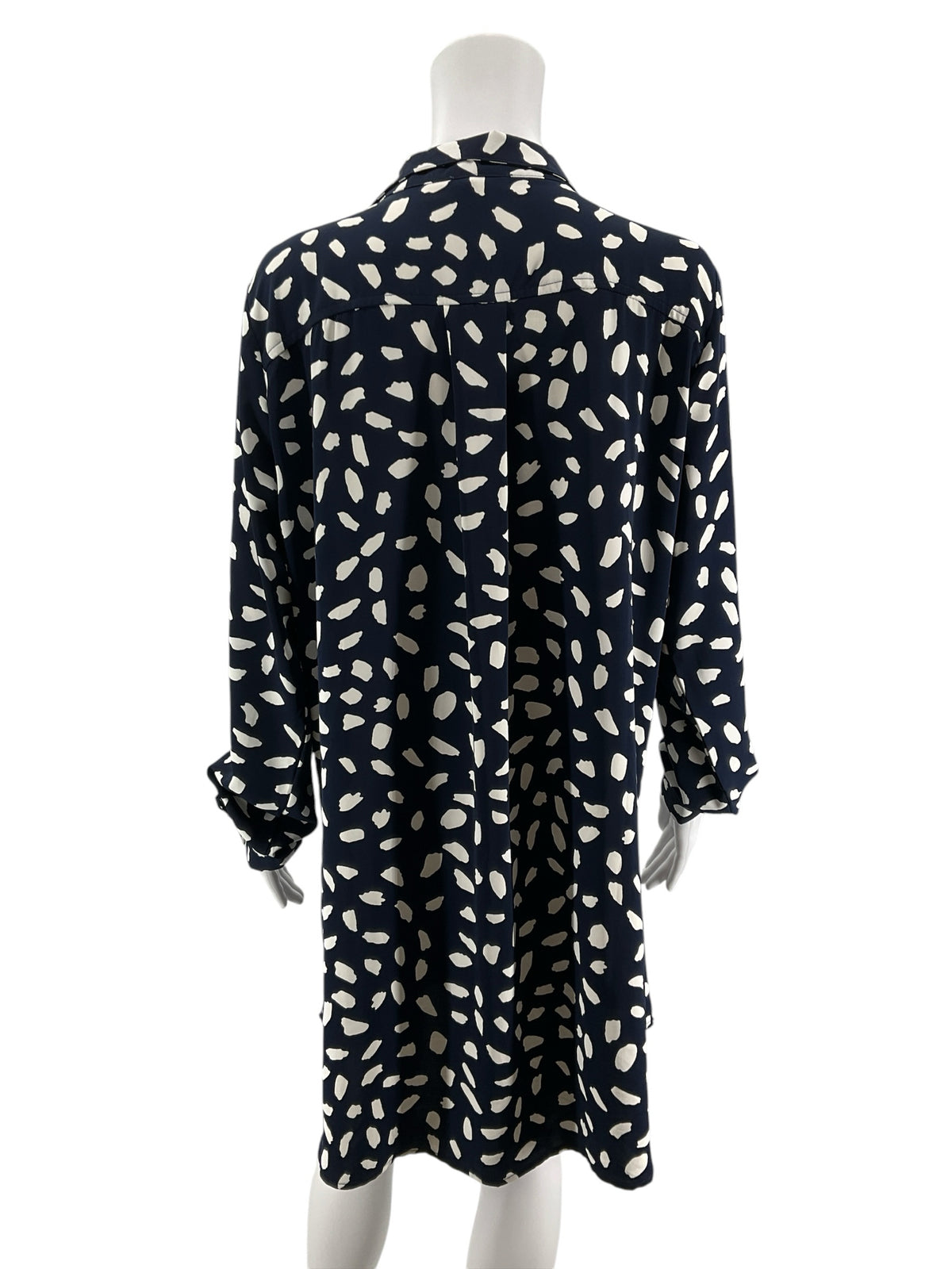 Umgee USA Navy & White Confetti Dot Tunic Shirt Dress Size Large