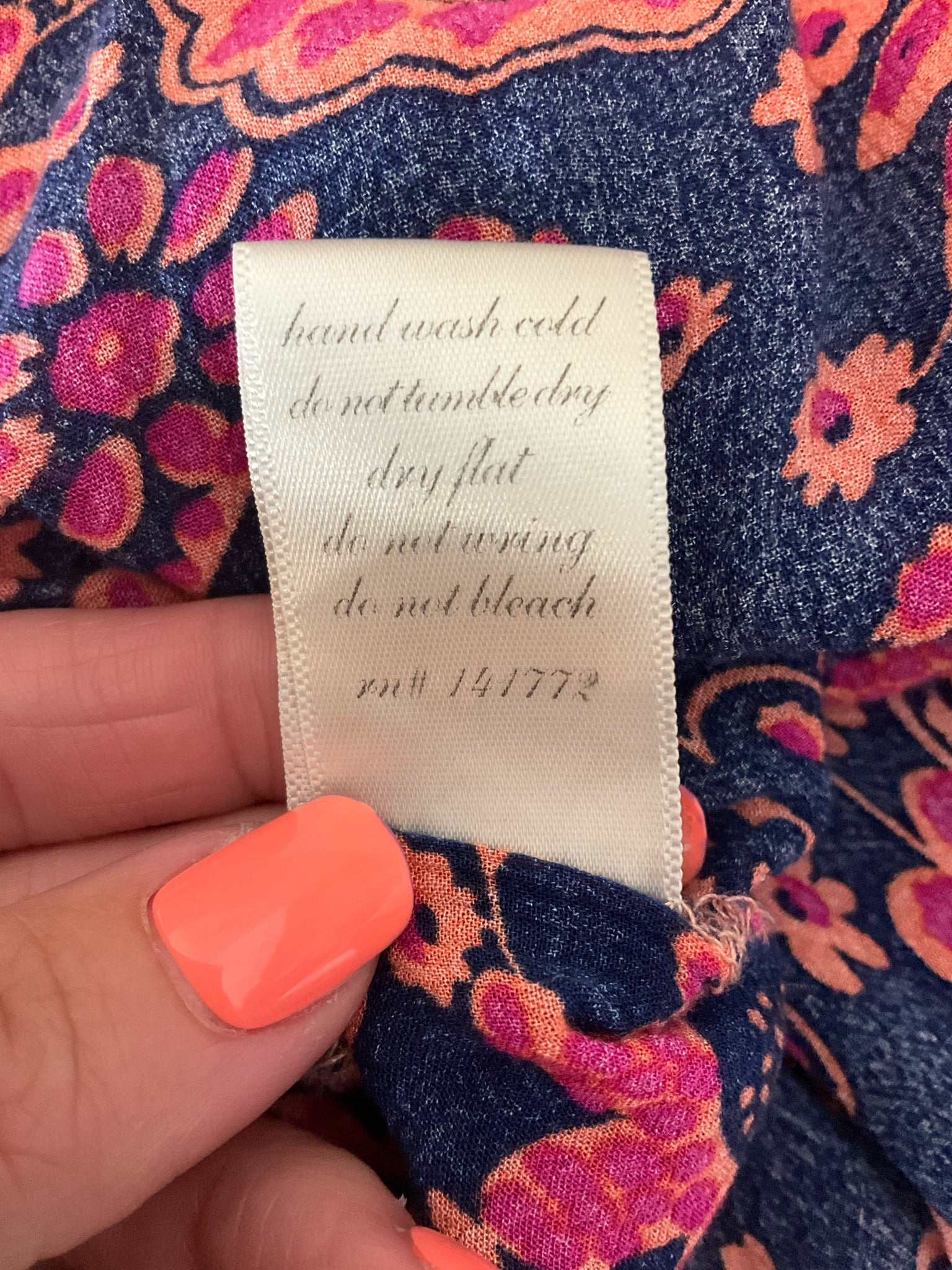 YM & Co. Navy & Pink Floral Handkerchief Hem Halter Maxi Dress Size Small