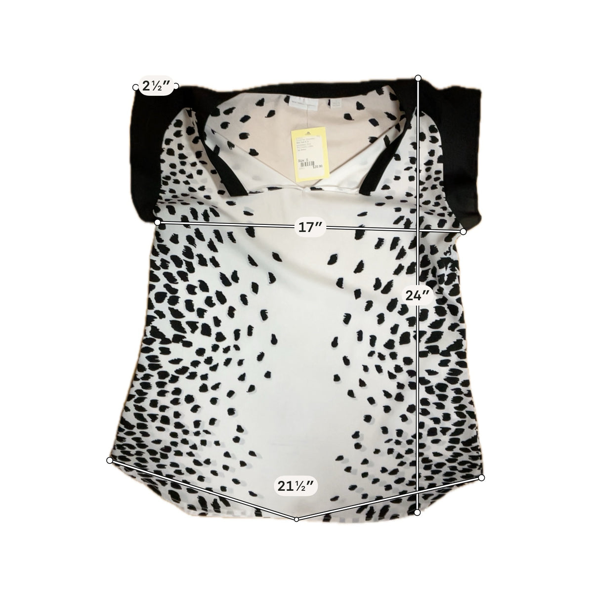 New York & Company Spotted Print Cap Sleeve Blouse Top | Size Small - ONLINE ONLY