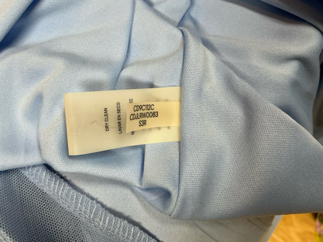 Calvin Klein Baby Blue A-Line Mesh-Hem Scuba Crepe Dress Baby Blue Size 12 - Size 12