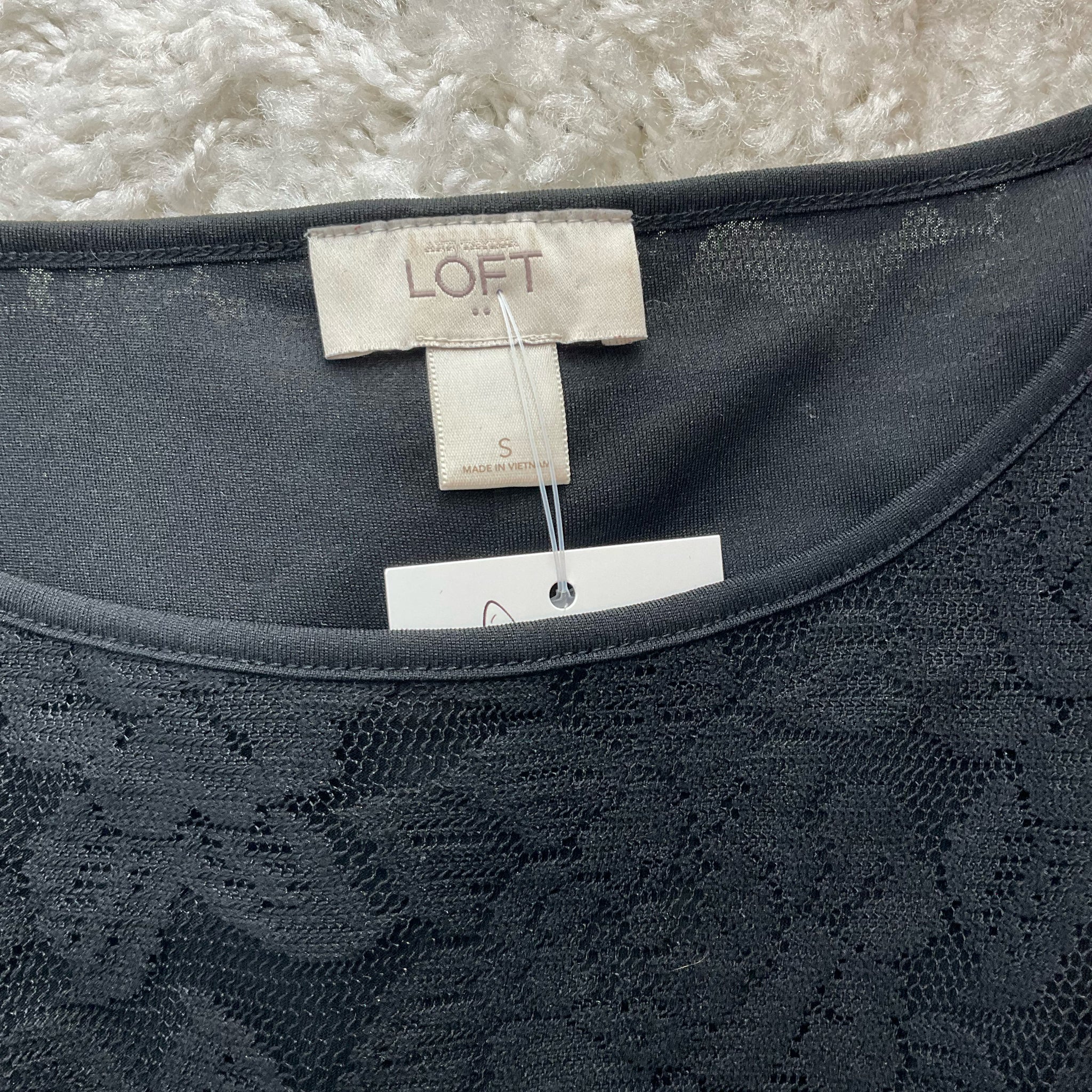 Loft Black Lace Ladies Pre-Owned Top - Size Small - Margaret’s Fine Consignment