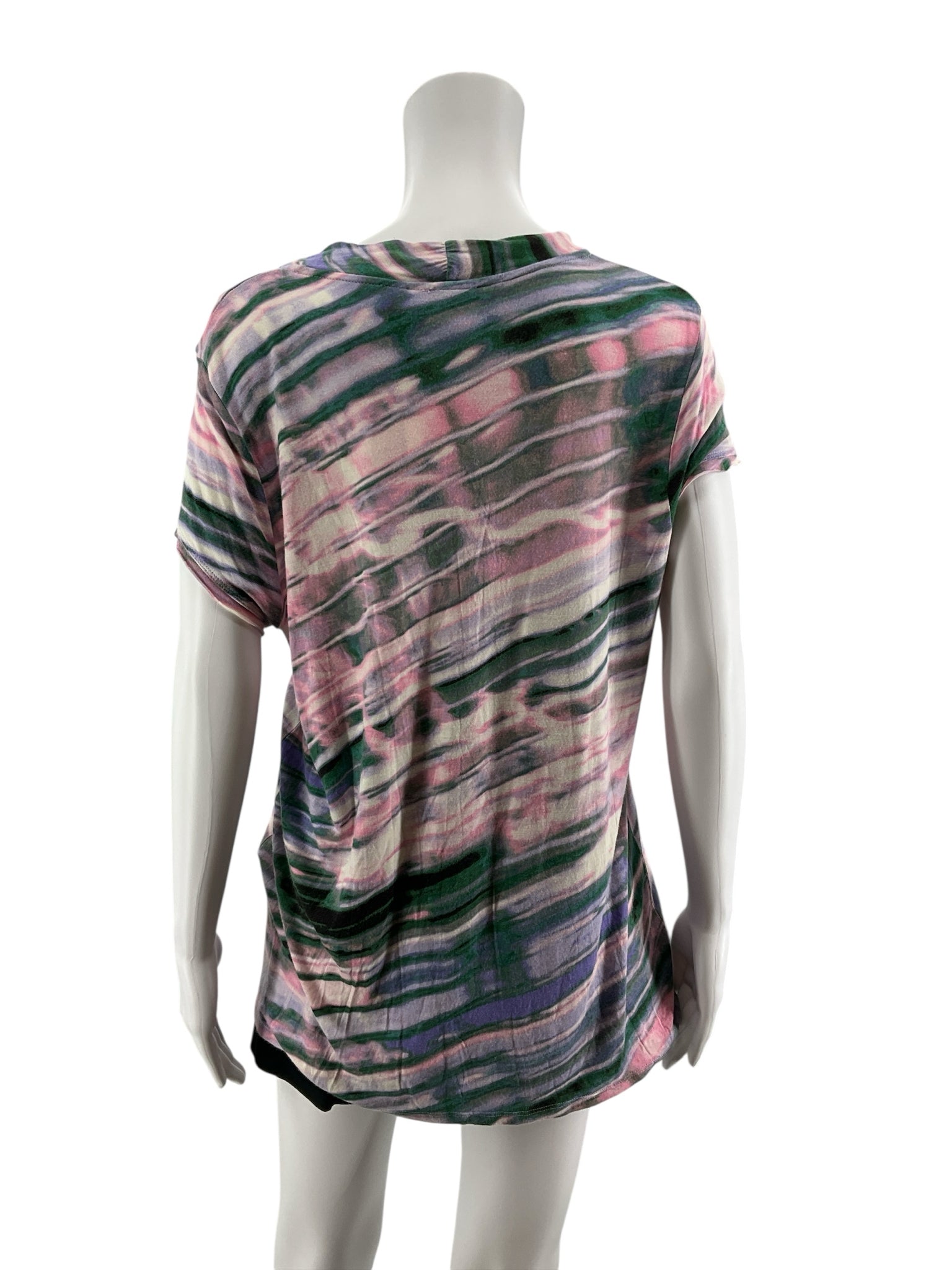Simply Vera Vera Wang XL Watercolor Print V-Neck Top | Pre-Owned Rayon Blouse