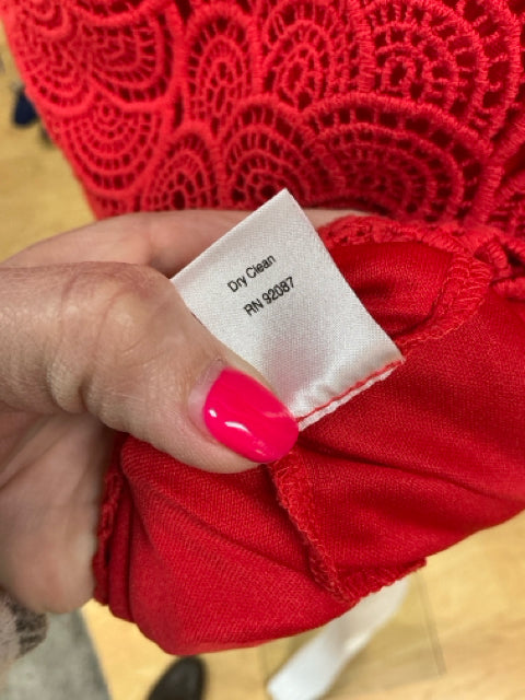 Black Red Crochet Pre-Owned Ladies Dress - Size 4