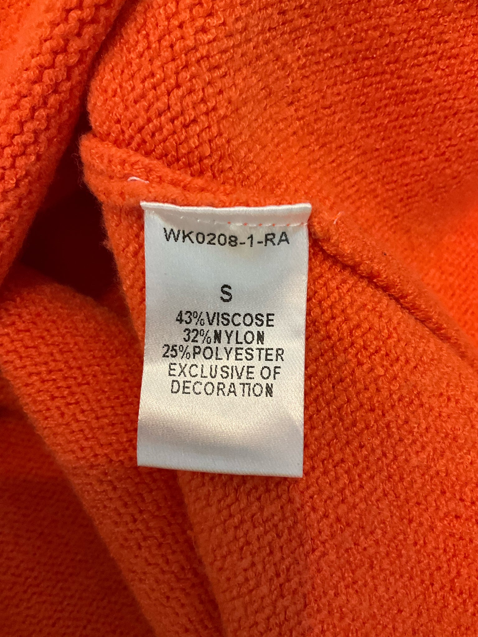 THML Pearl Trim Colorblock Sleeveless Sweater Top Orange Pink Size Small
