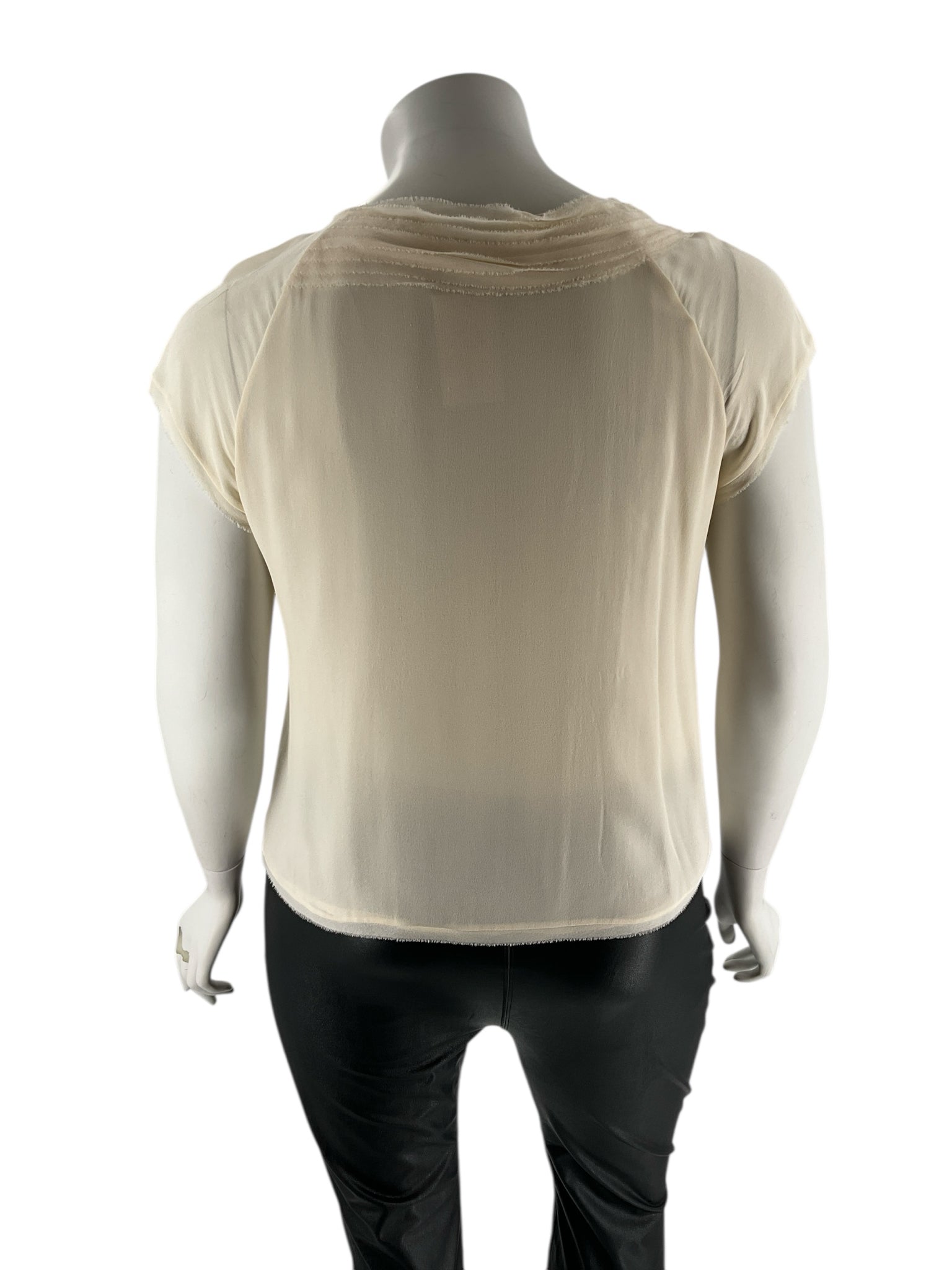 Talbots Cream Solid Pre-Owned Ladies Casual Top - Size 14WP