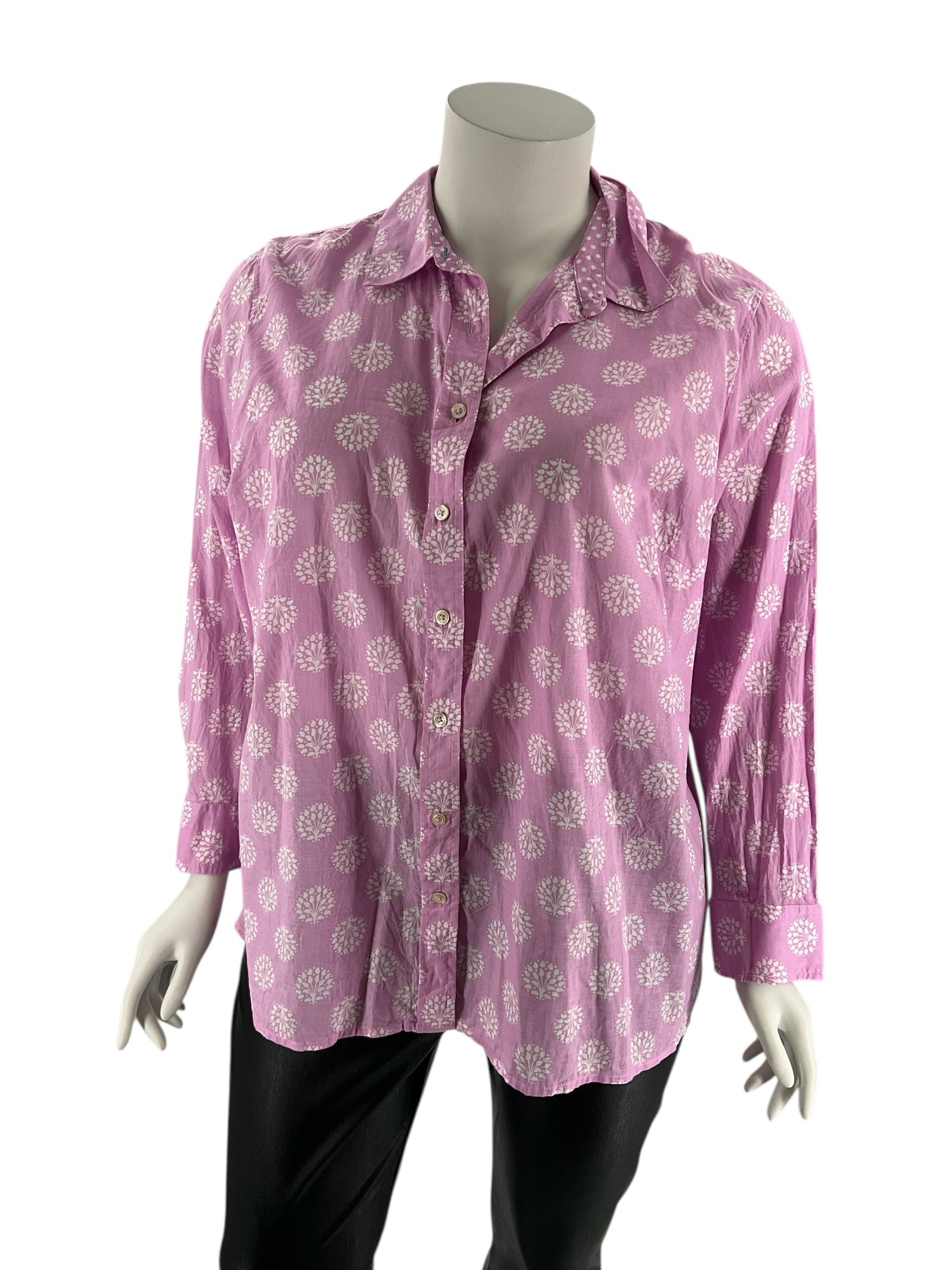 Talbots Pink/White Print Pre-Owned Ladies Casual Top - Size 3X