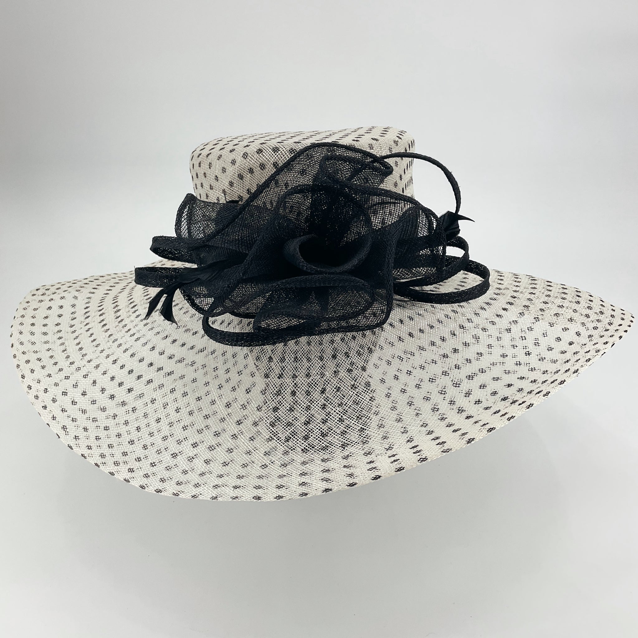 KAKY Co. White/Black Print Derby Hat