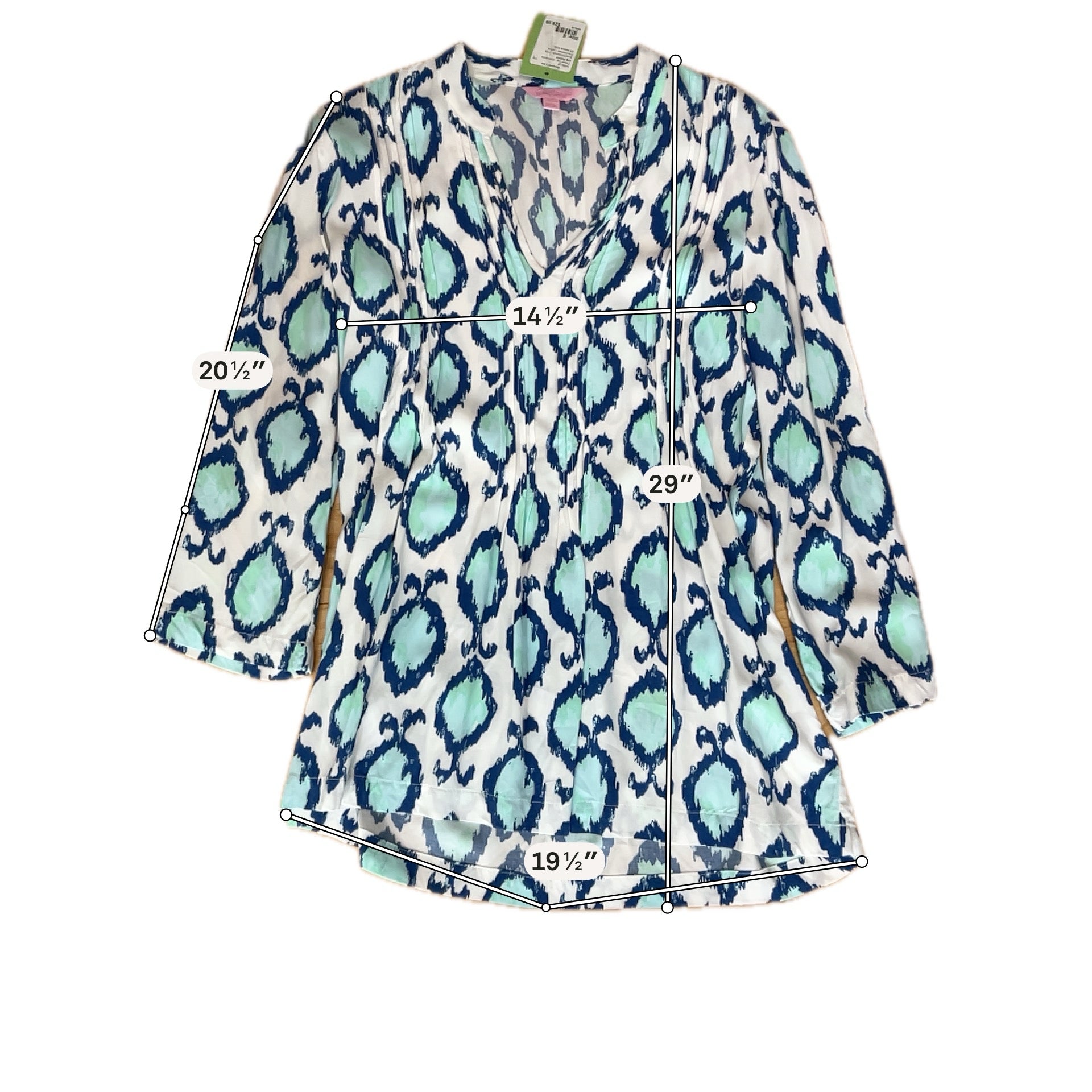 Lilly Pulitzer Elsa Top In The Vias Print Tunic Blouse Size Small