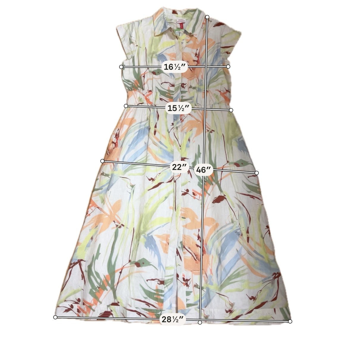 Never A Wallflower Floral Linen Midi Shirt Dress Size Medium - ONLINE ONLY