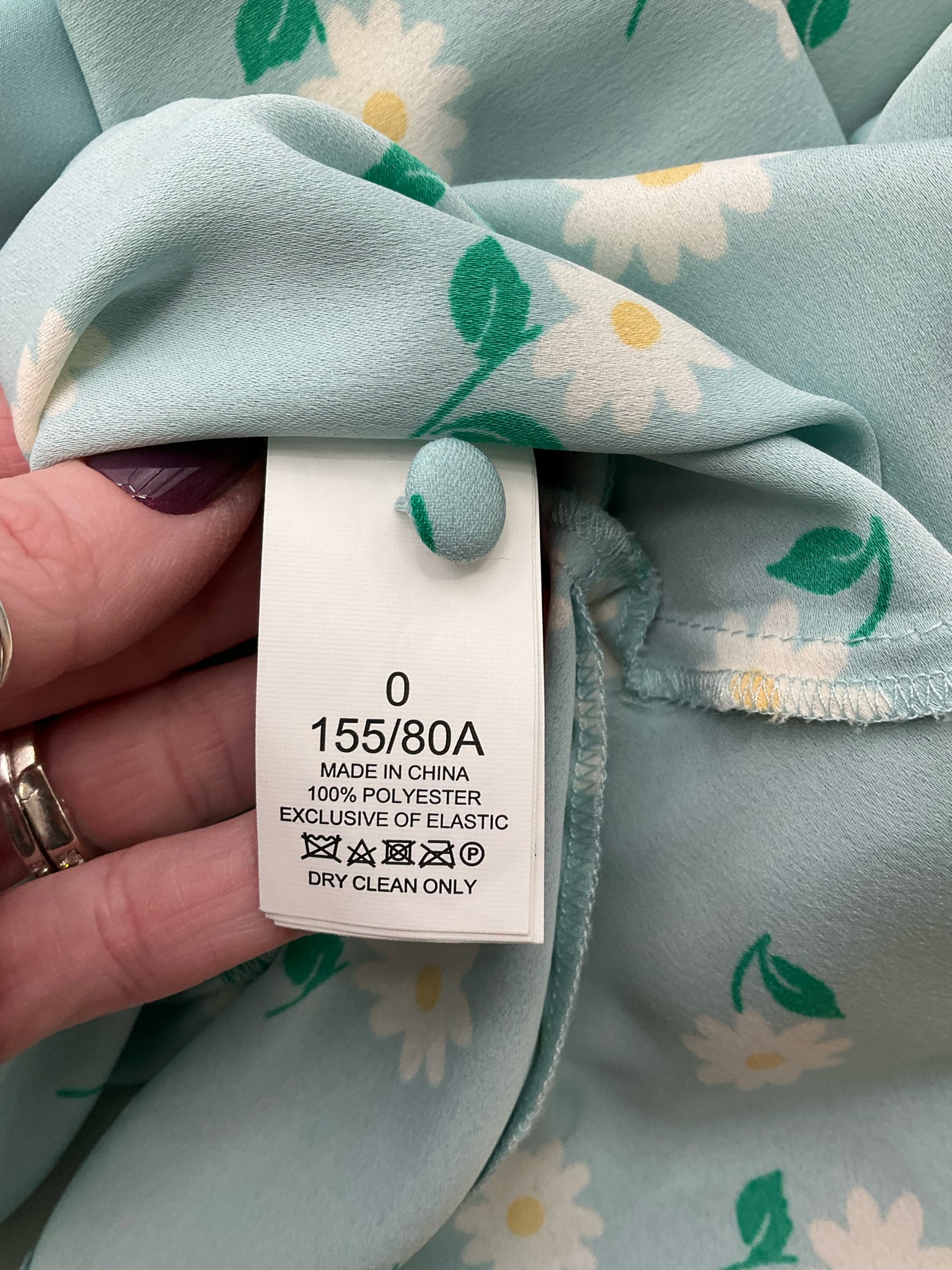 Kate Spade Blue/Cream/Green Floral Pre-Owned Ladies Dress -Size 0