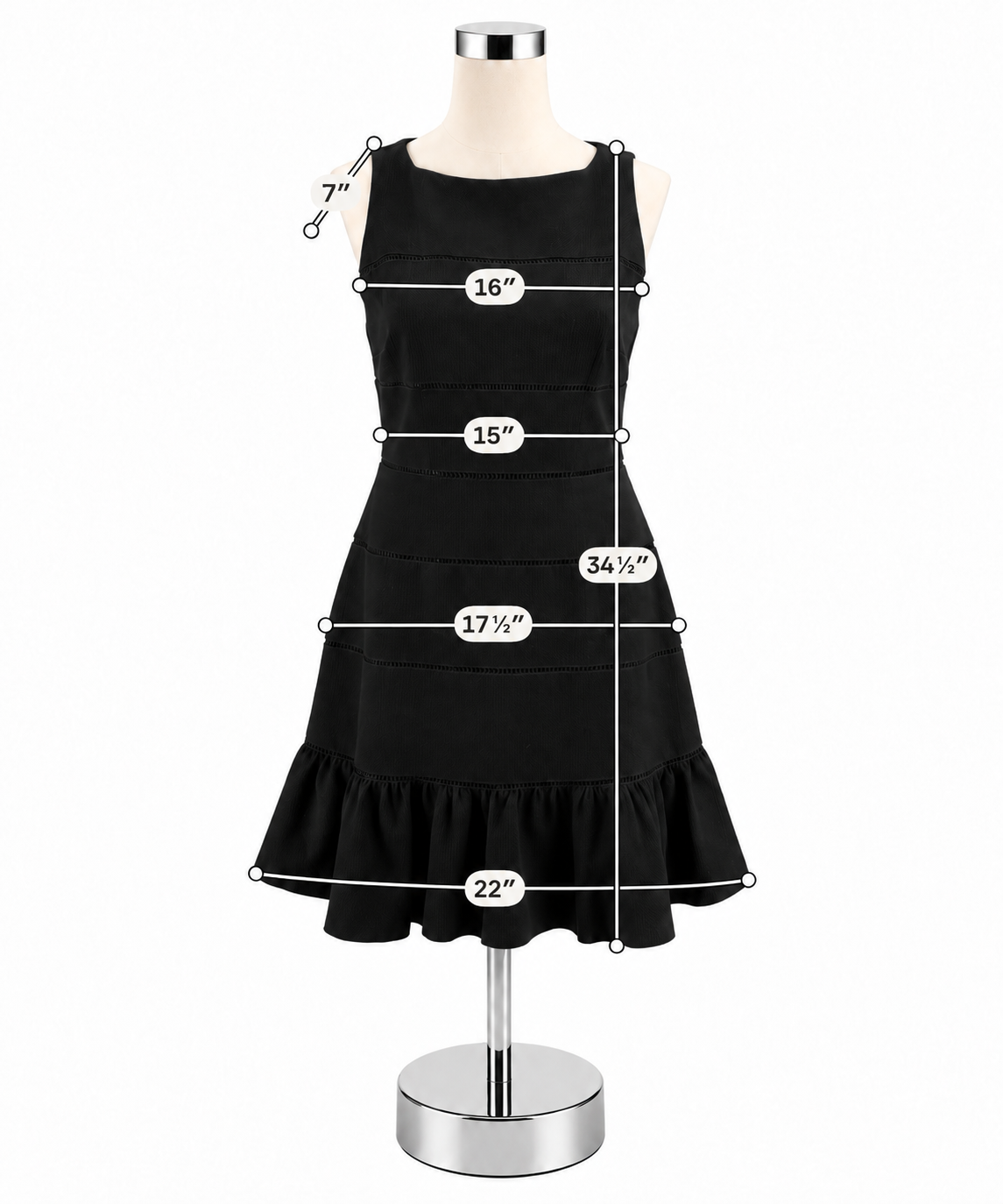 Ann Taylor Ladder Stripe Fit & Flare Dress Black Size 4 - ONLINE ONLY