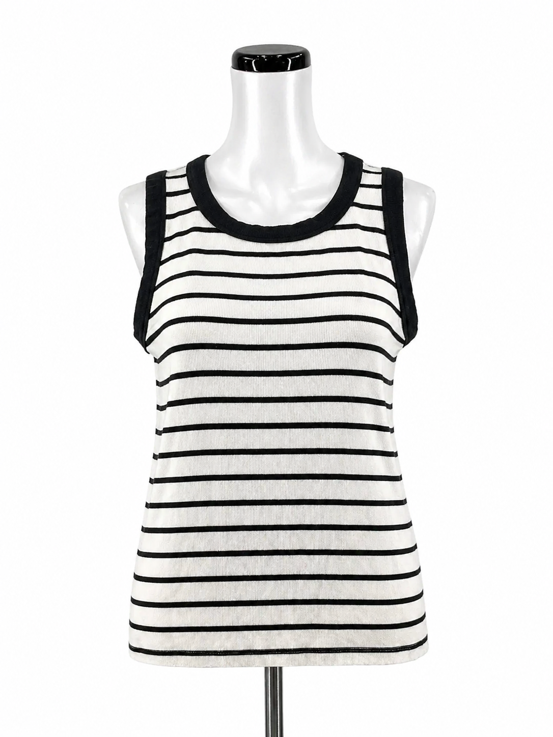 Evereve black/white Sleeveless Eliana Black & White Striped Sleeveless Tank Top Size Medium - Size M