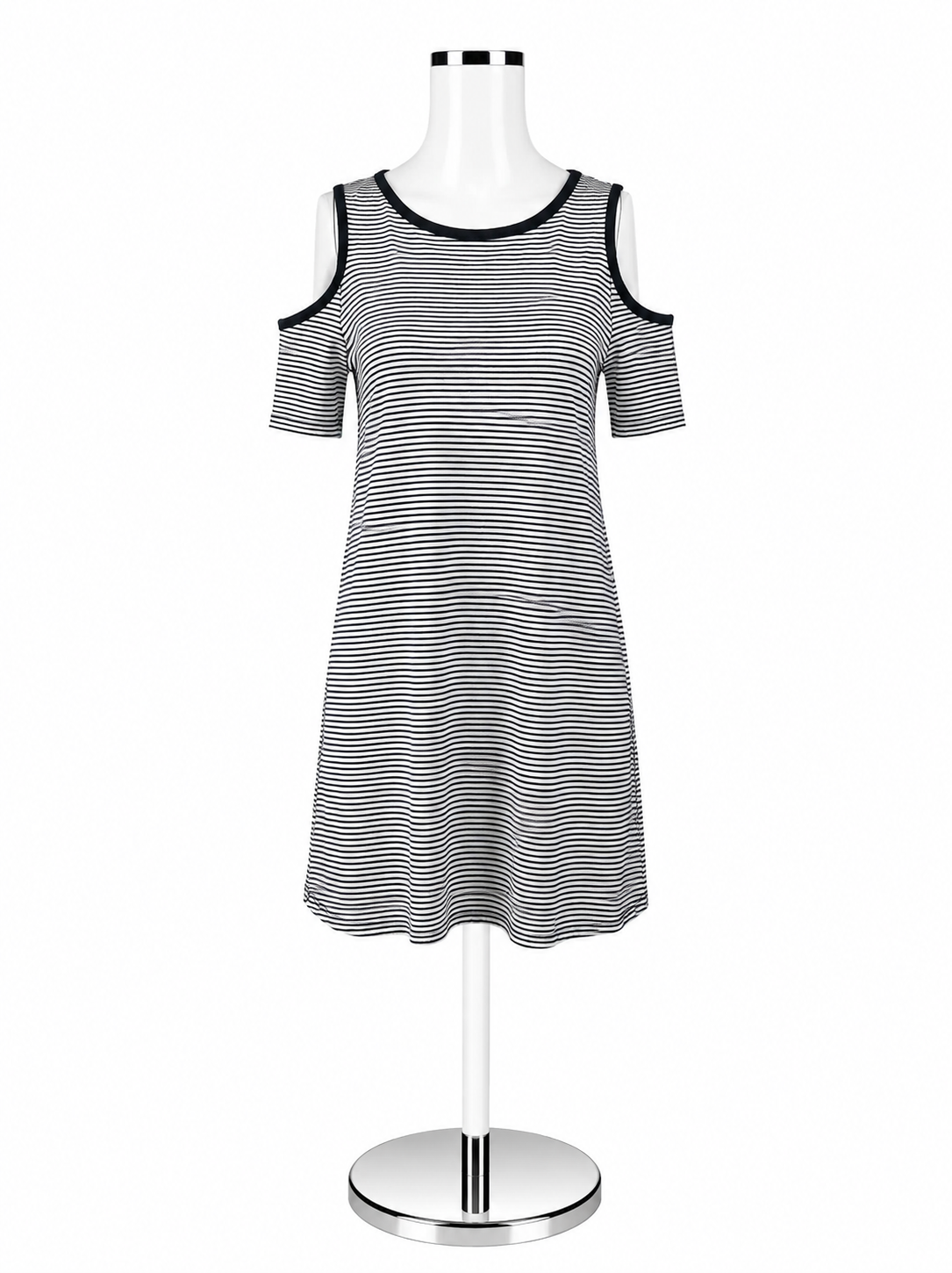 Cotton On Size Small White/Navy Stripe Pre-Owned Ladies Dress
