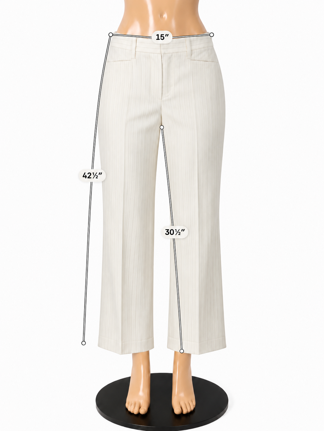 Banana Republic Cream & Gray Striped Ankle Pants | Size 8 - ONLINE ONLY