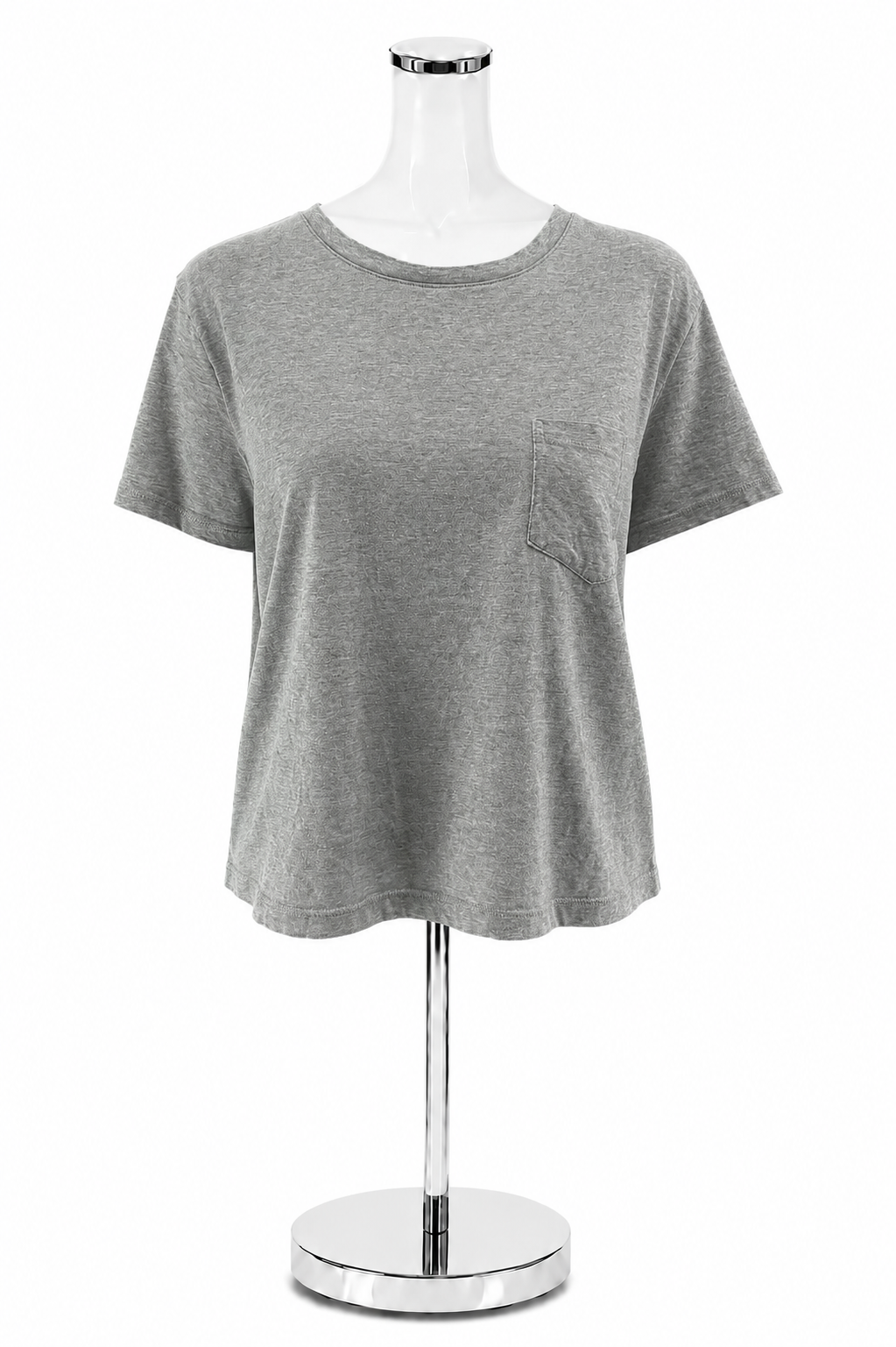Everlane The Organic Cotton Box-Cut Pocket Tee Womens Size M Heather Gray