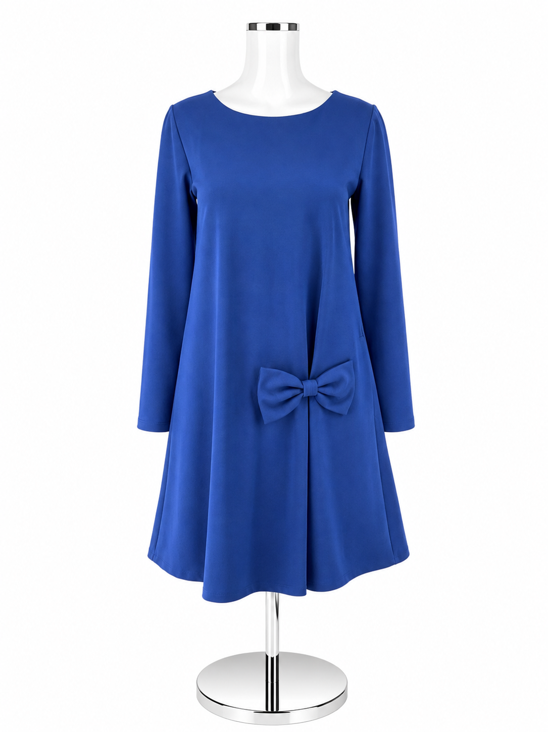 Le Muse Cobalt Blue Asymmetrical Bow Tunic Dress Size Small