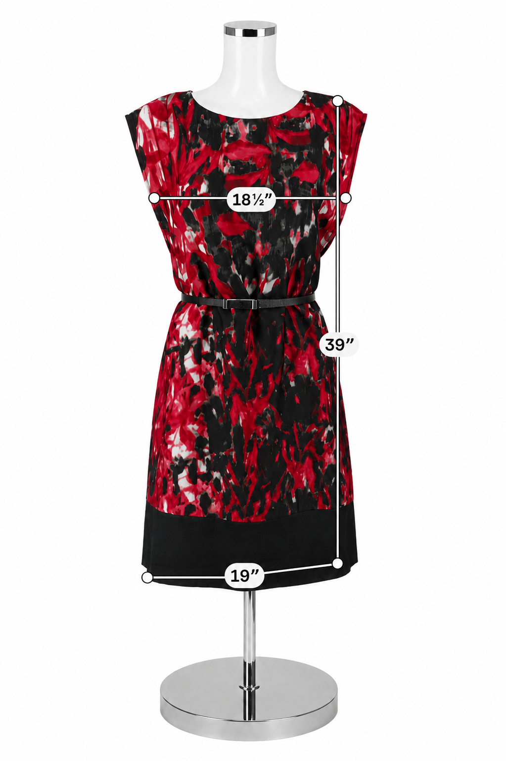 Anne Klein Pink/Black Print Pre-Owned Ladies Dress - Size 12 Petite - ONLINE ONLY