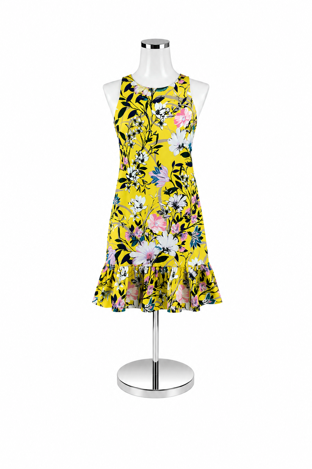 Sentimental New York Floral Halter Ruffle Hem Dress Size XS