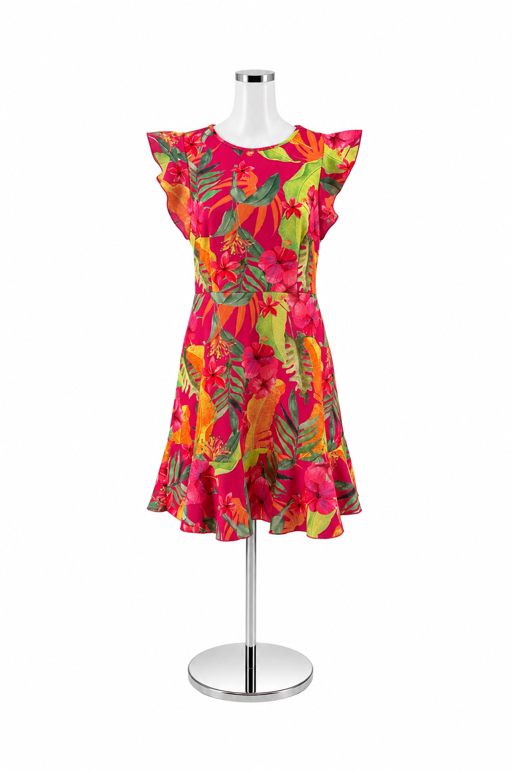 Shein Floral Cap Sleeve A-Line Dress Size XL