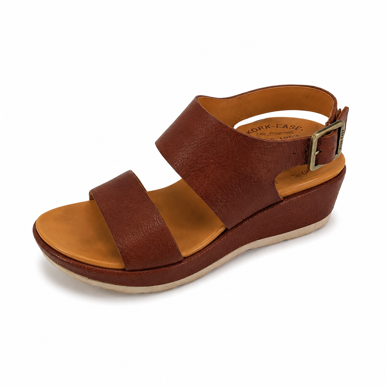 Kork-Ease Myrna 2.0 Tobacco Leather Platform Wedge Sandals Size 6