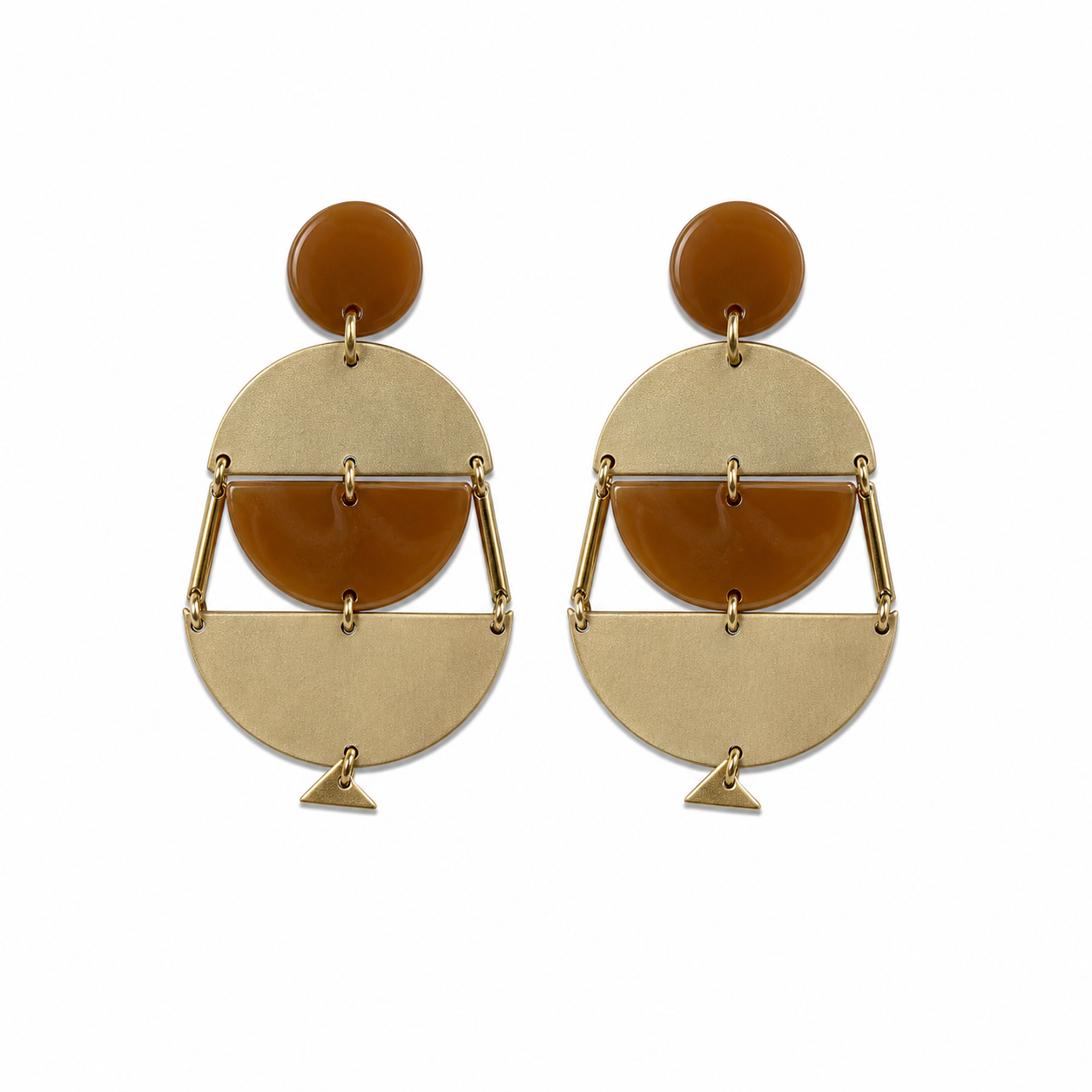 Mónica Fine Accoutrements Geometric Resin & Gold-Tone Drop Earrings