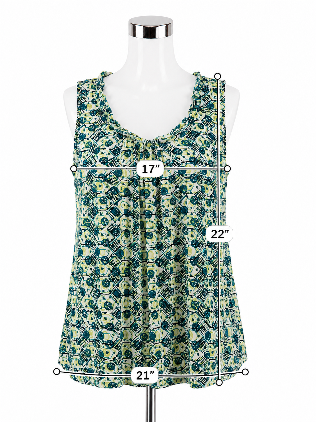 J. Jill Pure Jill Abstract Floral Print Rayon Tank Top | Large Petite