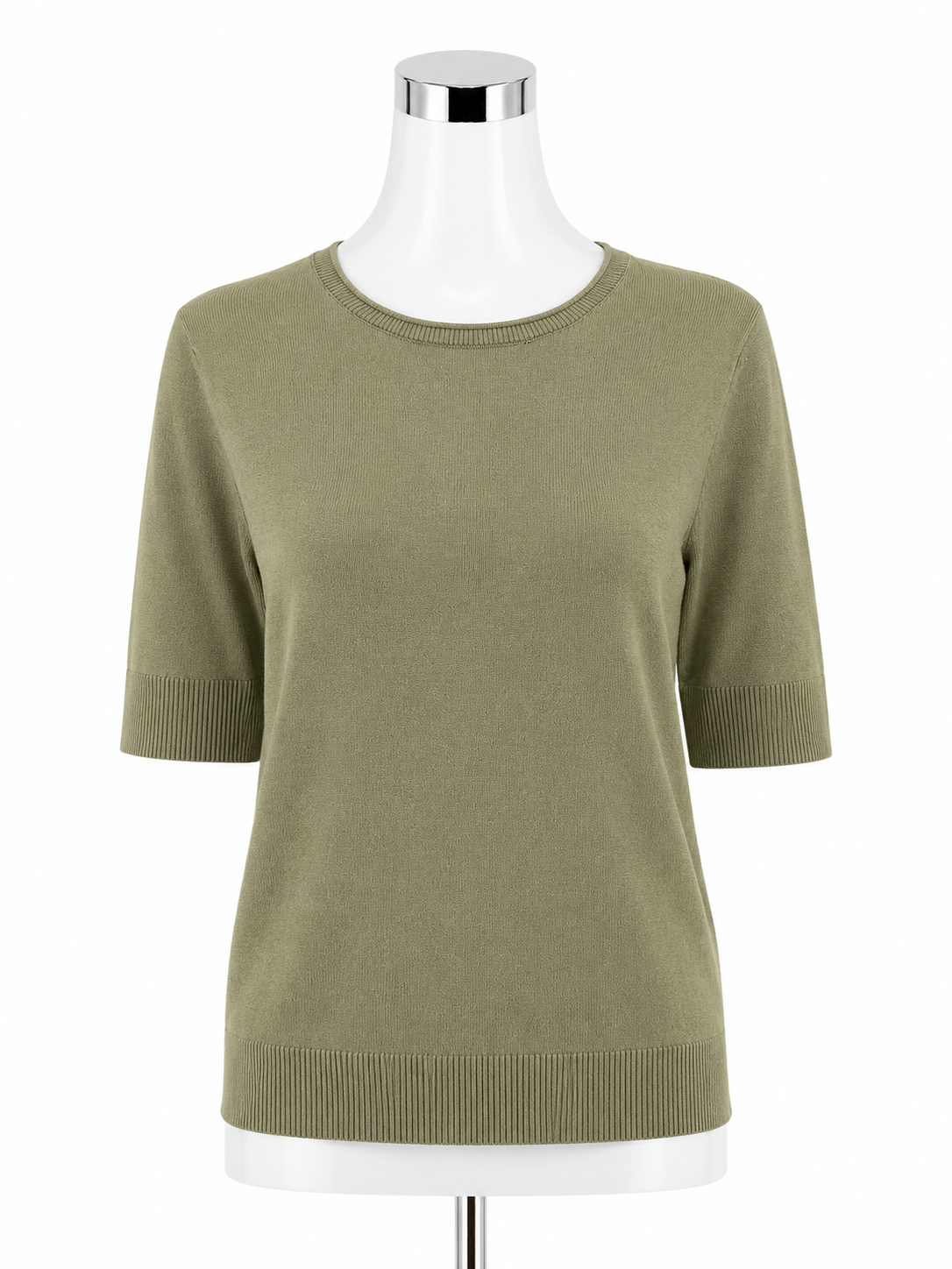 Cable & Gauge Sage Green Ribbed Cuff Knit Top Size Large