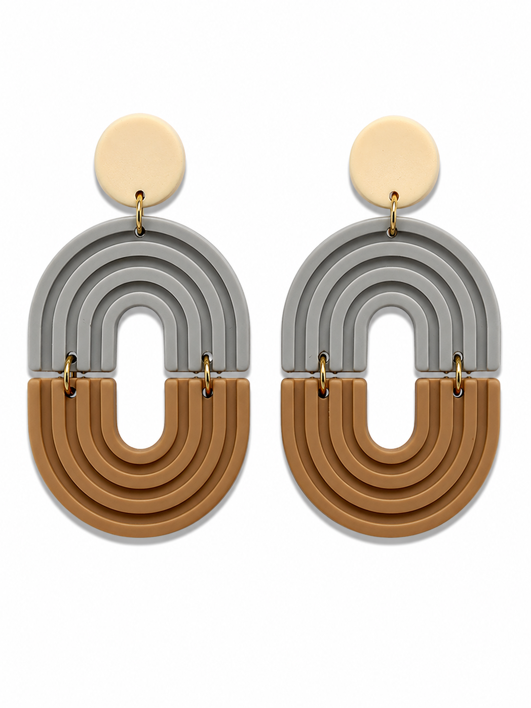 ragatti’s STATEMENTS Clay Arch Dangle Earrings | Geometric Boho Statement Jewelry
