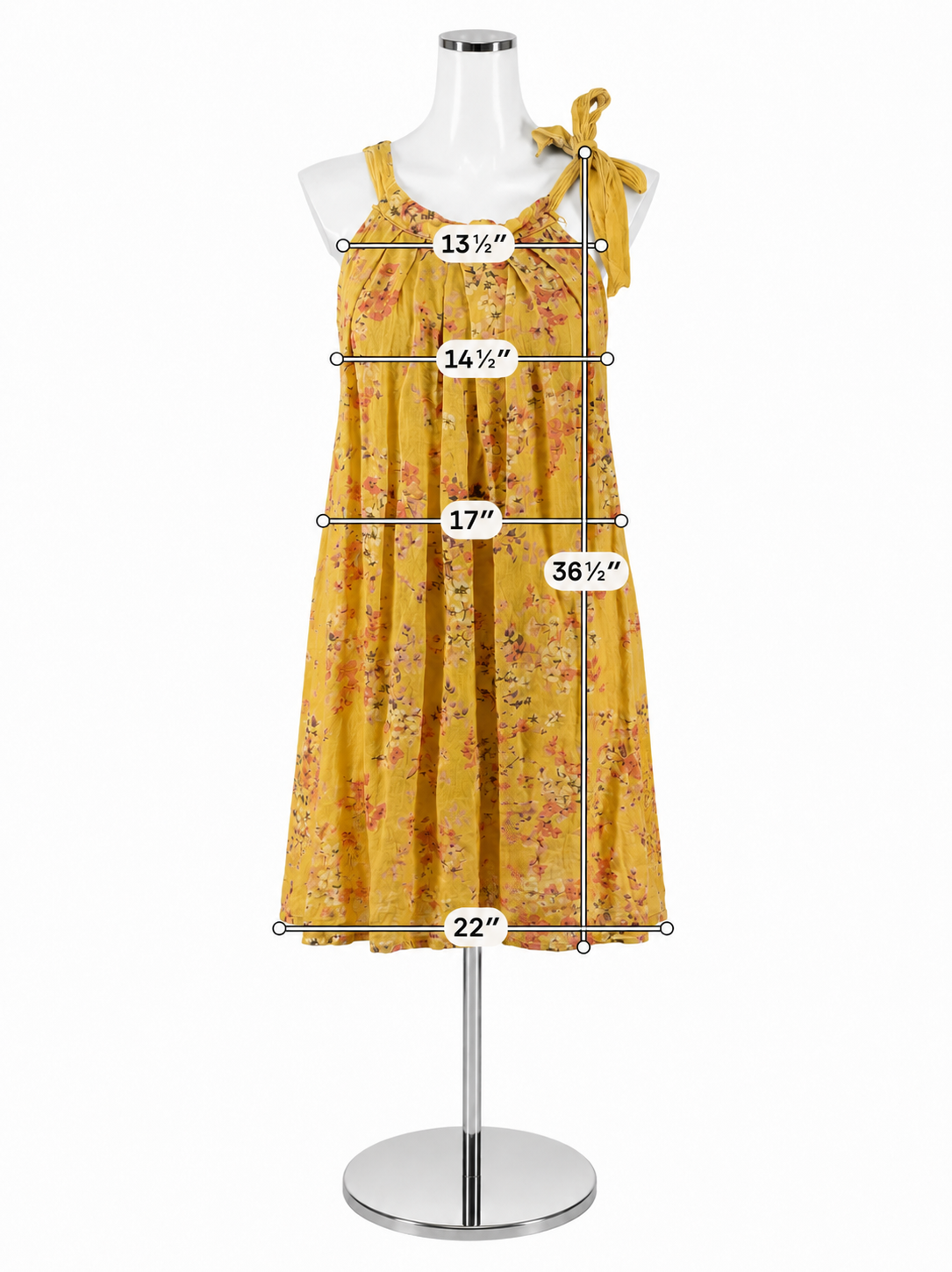 Bellembia Italian Linen Floral Print Tie-Shoulder Tunic Dress Size Medium