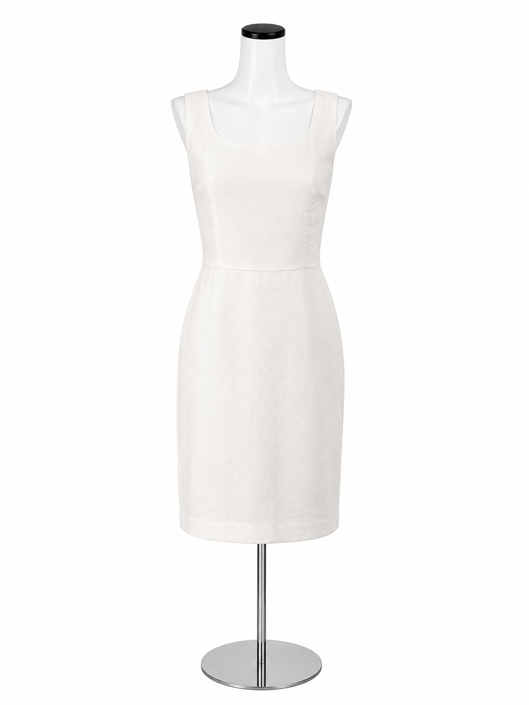 Ann Taylor White Linen Blend Sheath Dress Petite Size 4P