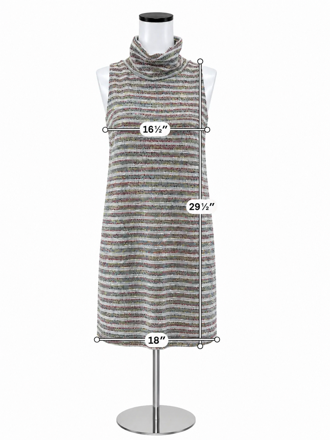 Akemi + Kin Striped Funnel Neck Shift Mini Dress Size XSP