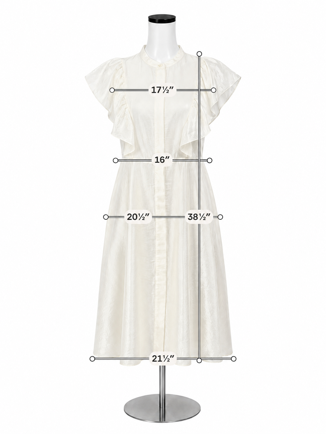 Jessie Liu San Francisco White 100% Linen Ruffle Sleeve Midi Dress Size Large
