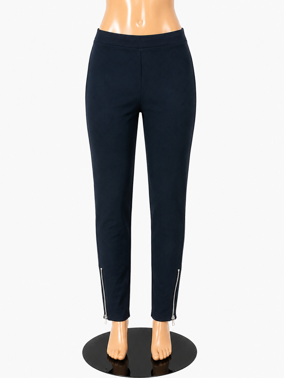 Gap Ponte Knit Ankle Zip Leggings Black Mid Rise Size Medium
