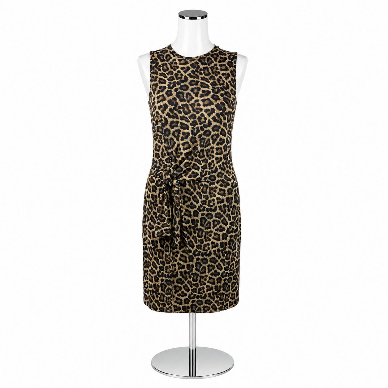 Michael Kors XS Black & Brown Animal Print Sleeveless Dress