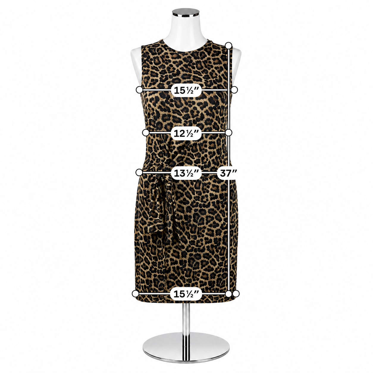 Michael Kors XS Black & Brown Animal Print Sleeveless Dress