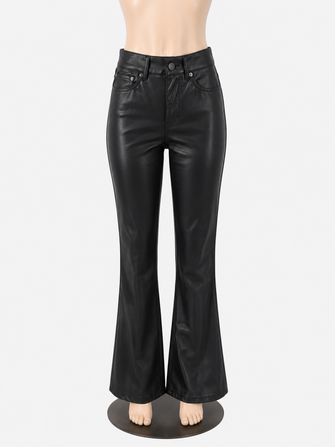 American Eagle Black Pant Faux Leather High Waisted Flare Pants Black Size 2 - Size 2
