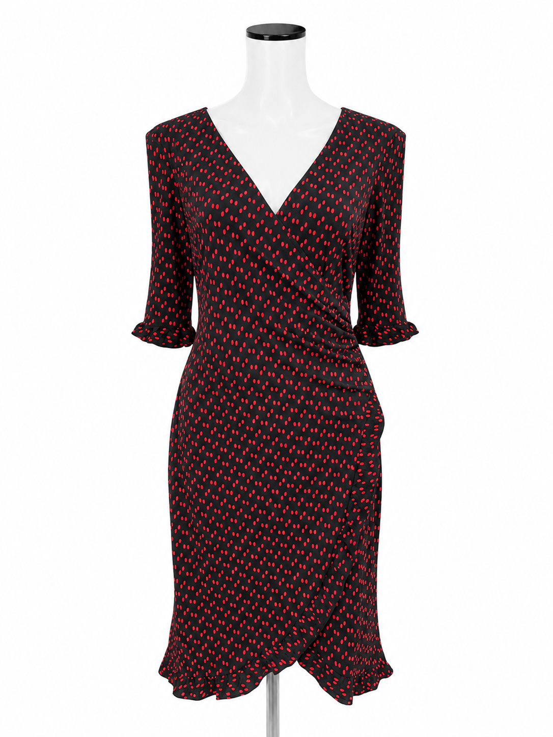 connected Size 10 black/red Dots Pre-Owned Ladies Dress