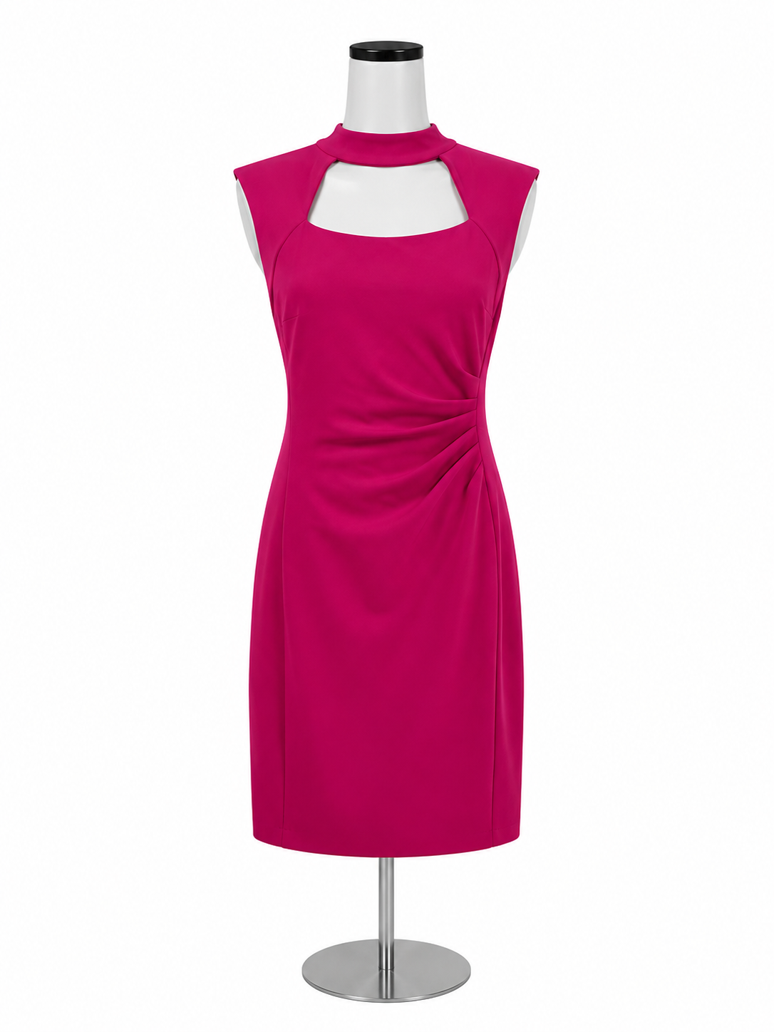 Tahari Size 8 Pink Solid Pre-Owned Ladies Dress