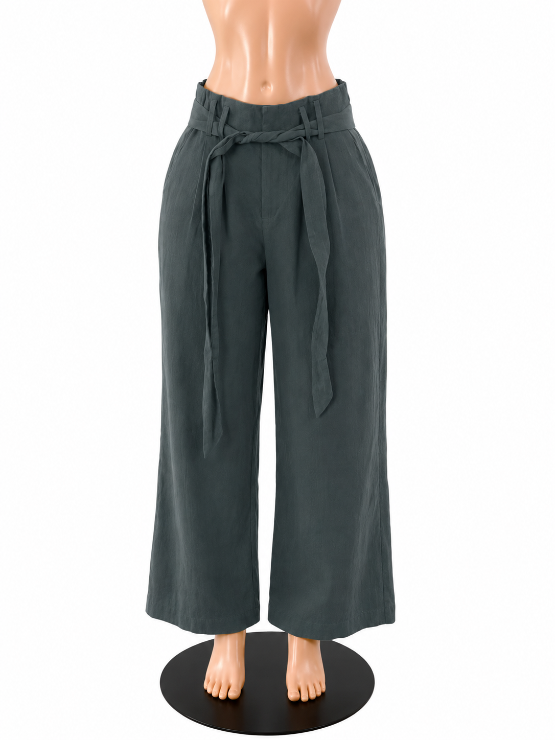 Sadie + Sage Gray Pleated Paperbag Waist Wide Leg Culottes Size Small