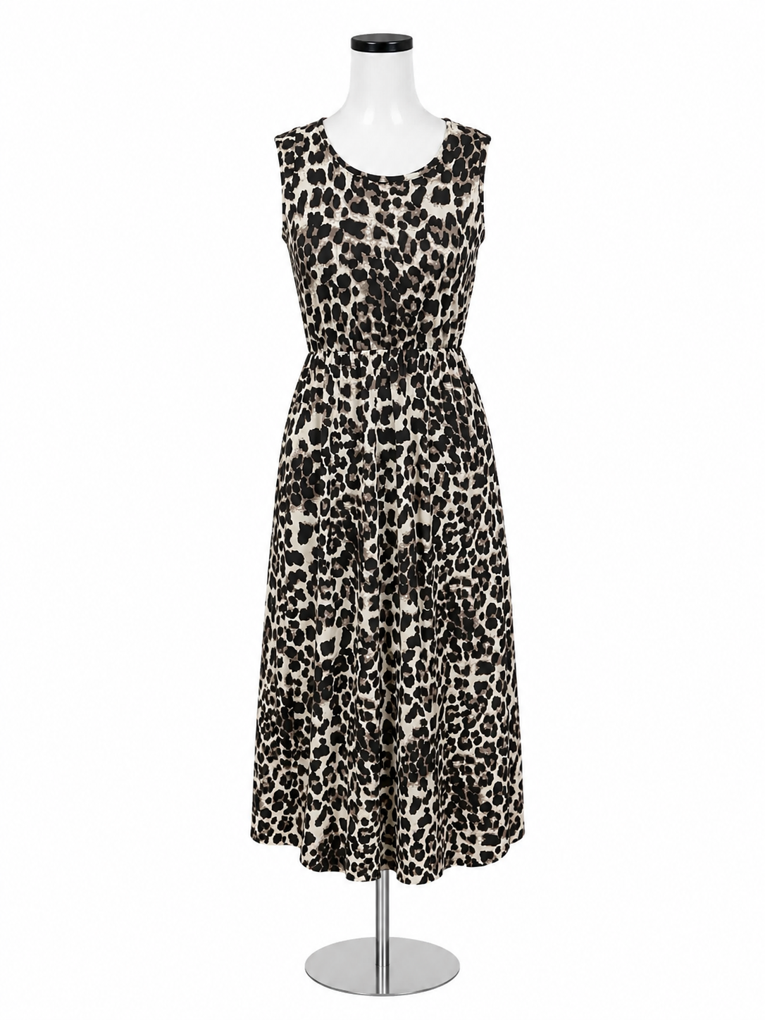Leopard Print Sleeveless Maxi Dress