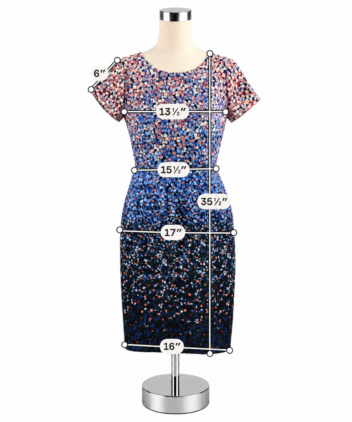 Talbots Petites Floral Ombré Sheath Dress Size 4 Petite