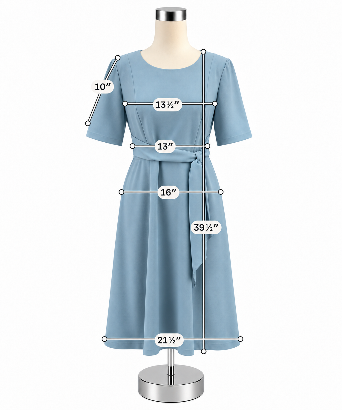 Adrianna Papell Light Blue Crepe Short Sleeve Sheath Midi Dress Size 8 - ONLINE ONLY