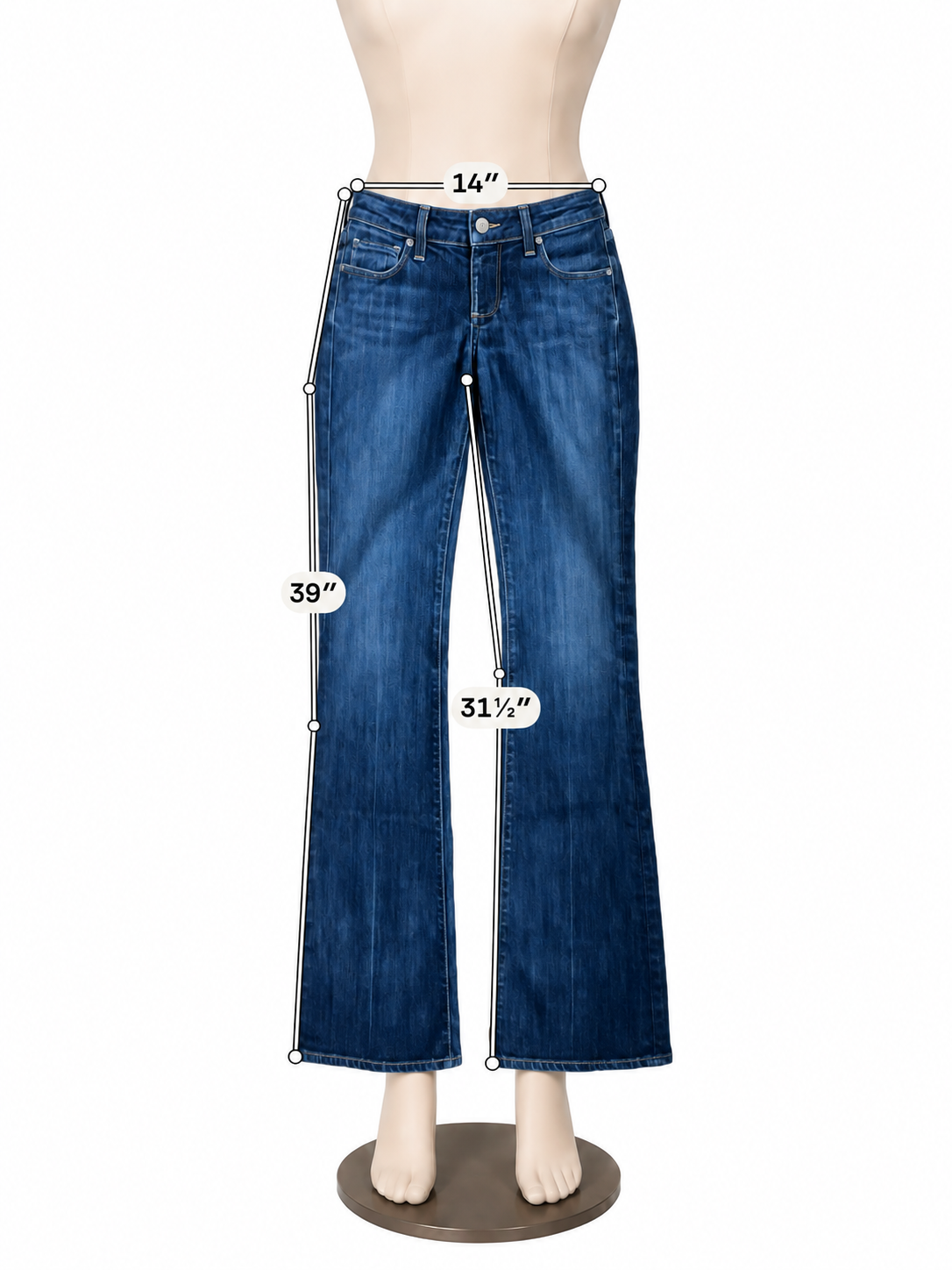 Paige Laurel Canyon High Rise Flare Jeans Dark Wash Size 27 - ONLINE ONLY