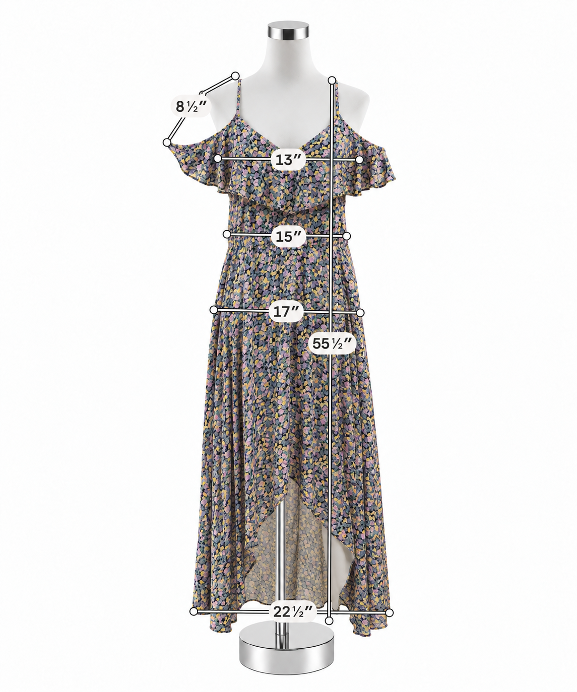 Rewind Floral Cold Shoulder Maxi Dress XL - ONLINE ONLY