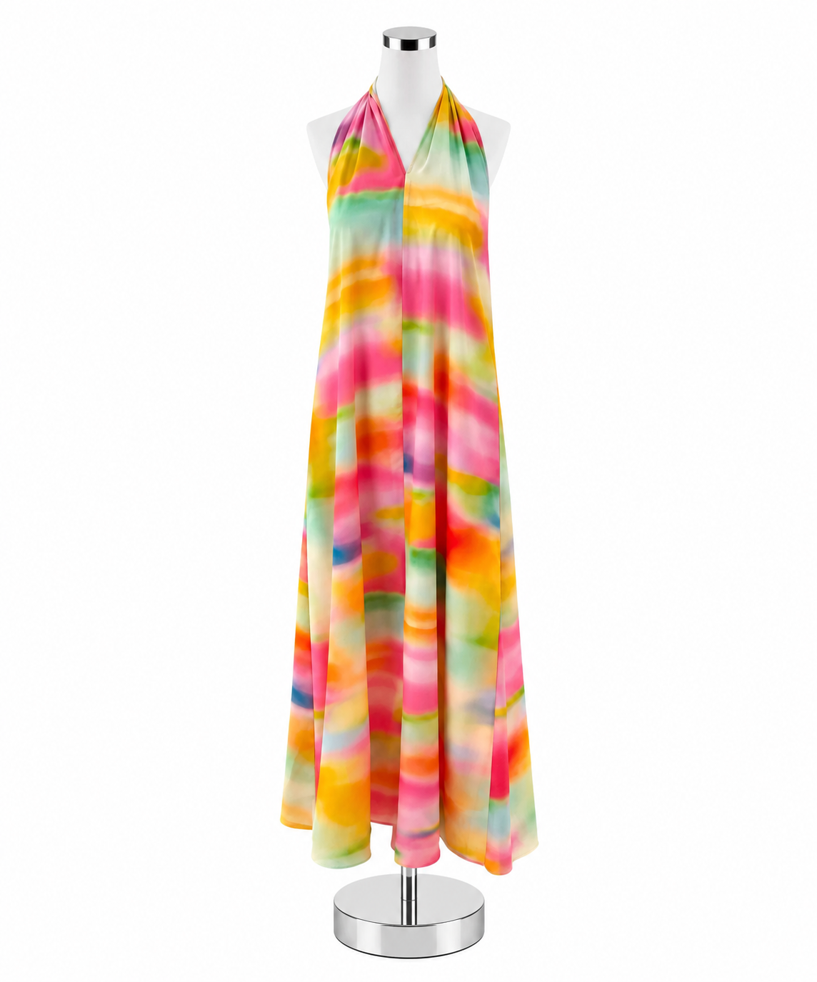 Crosby by Mollie Burch Maeve Rainbow Watercolor Halter Maxi Dress Size Medium - ONLINE ONLY