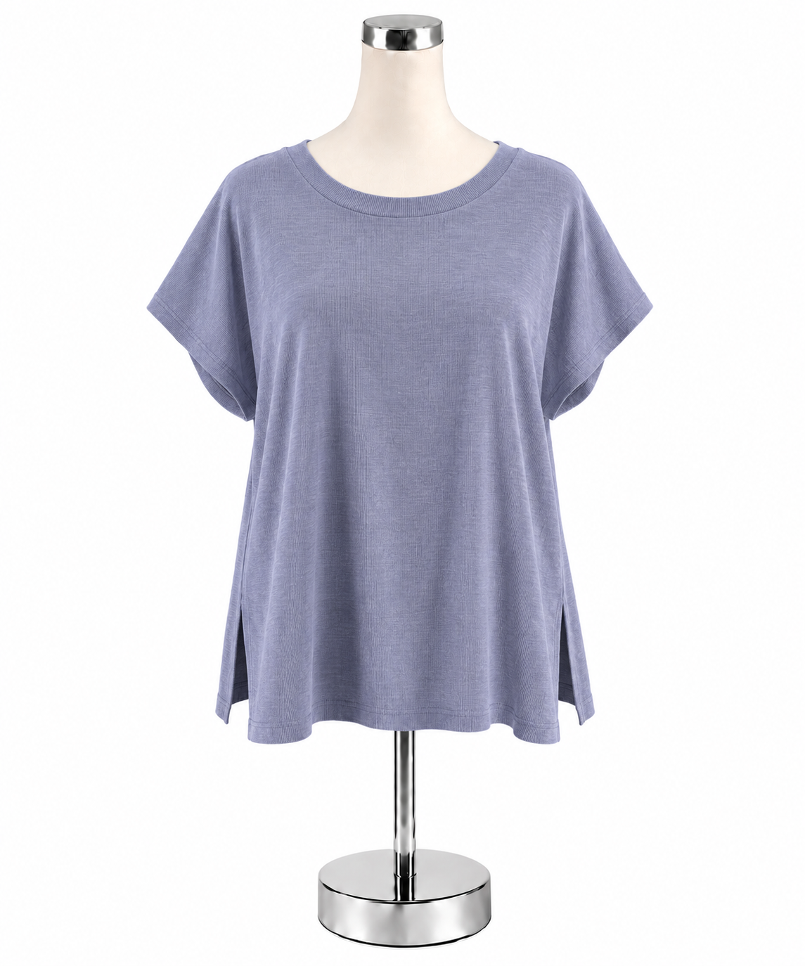 Eileen Fisher Organic Cotton Waffle Knit Boxy Top Size XS Lavender - Downstairs