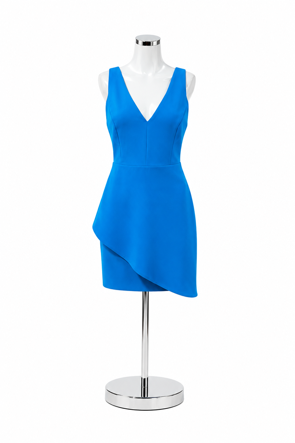 Adelyn Rae Cobalt Blue Asymmetrical V-Neck Sheath Dress Size Medium