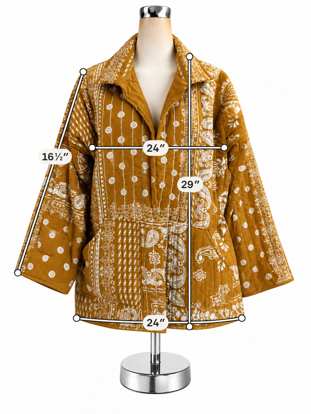 Anthropologie Dolly Patchwork Quilted Jacket Mustard Bandana Boho OS NWT